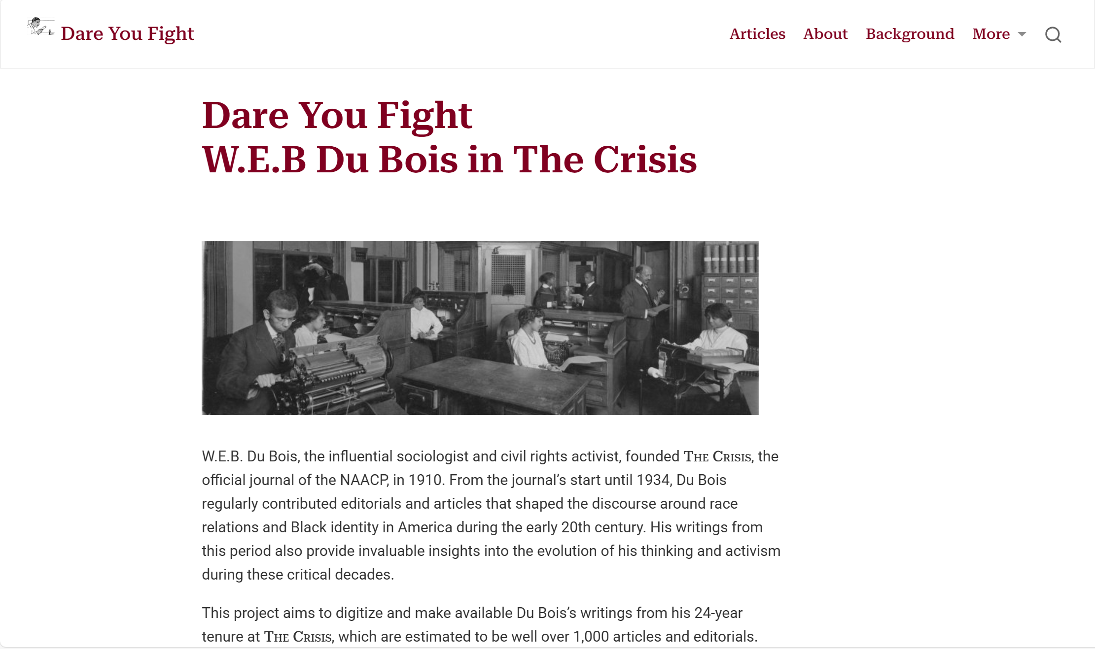 Dare You Fight archive homepage